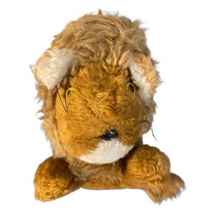 Vintage Wallace and Berrie Plush Stuffed Nutshell African Lion Small 7" 1970s